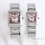 AAA Swiss Replica Cartier Tank Francaise Watch Pink MOP Dial with Roman